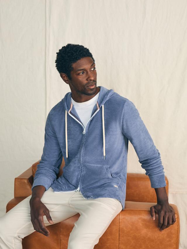 Cabana Towel Terry Zip Hoodie - Stormy Sky Male Product Image