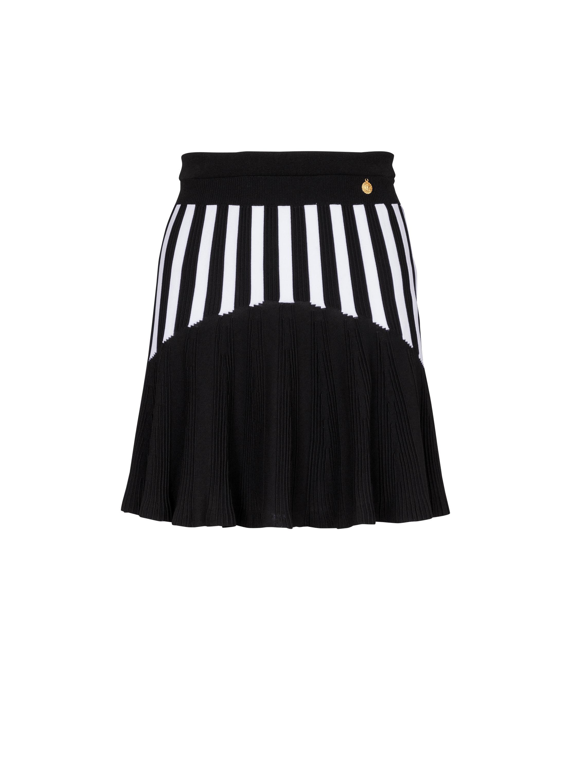 Pleated striped knit skirt Product Image