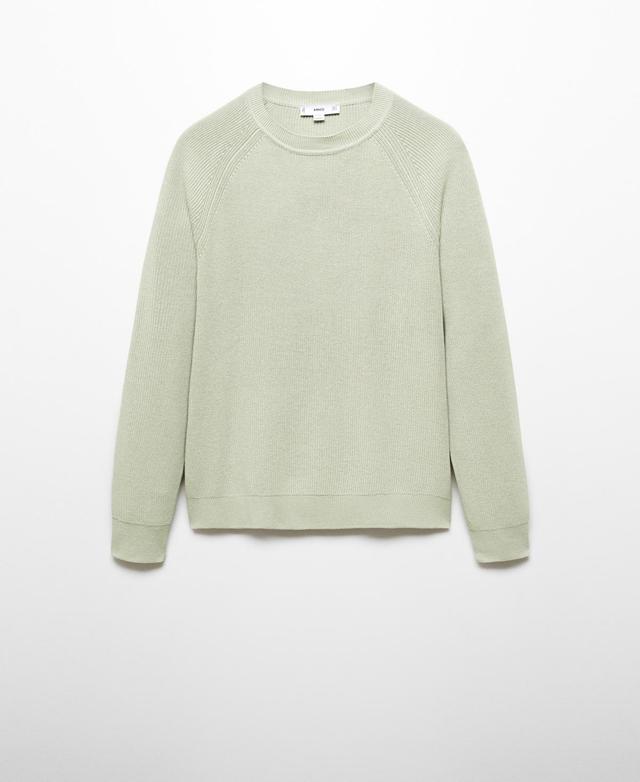 MANGO MAN - Ribbed round-neck sweater off whiteMen Product Image