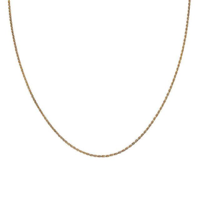 PRIMROSE Sterling Silver Diamond Cut Rope Chain, Womens Gold Over Sterling Product Image