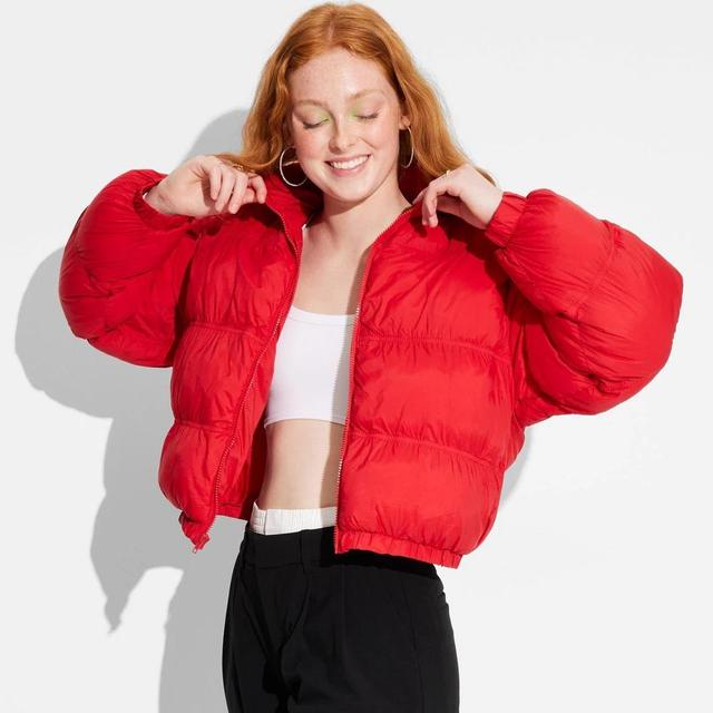 Womens Puffer Jacket - Wild Fable Red Product Image