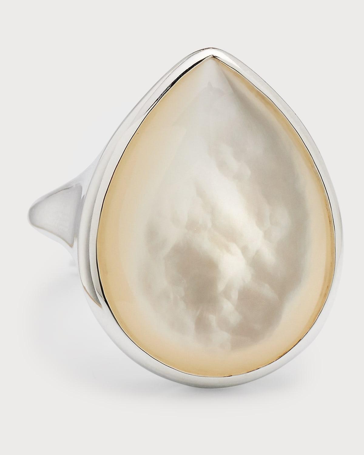 Womens Ondine Sterling Silver & Mother-Of-Pearl Teardrop Ring Product Image