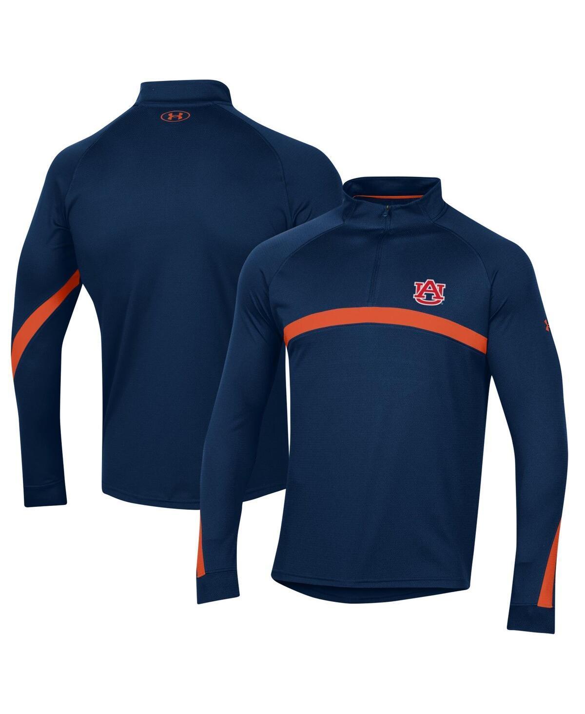 Under Armour Mens Navy Auburn Tigers Game Day Raglan Quarter-Zip Top Product Image