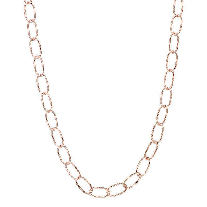 Stella Grace Sterling Silver 6.5 mm Twisted Rolo Chain Necklace, Womens 18k Pink Plated Product Image