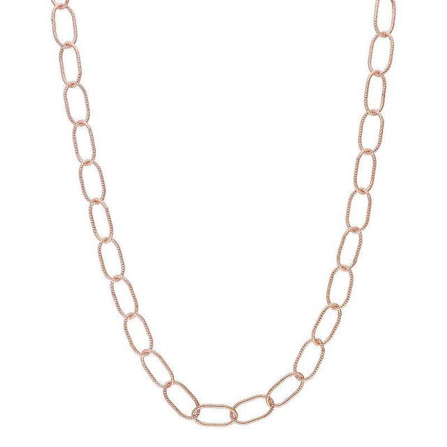 Stella Grace Sterling Silver 6.5 mm Twisted Rolo Chain Necklace, Womens Pink Product Image