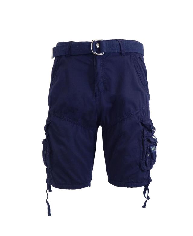 Galaxy By Harvic Mens Belted Cargo Shorts with Twill Flat Front Washed Utility Pockets Product Image