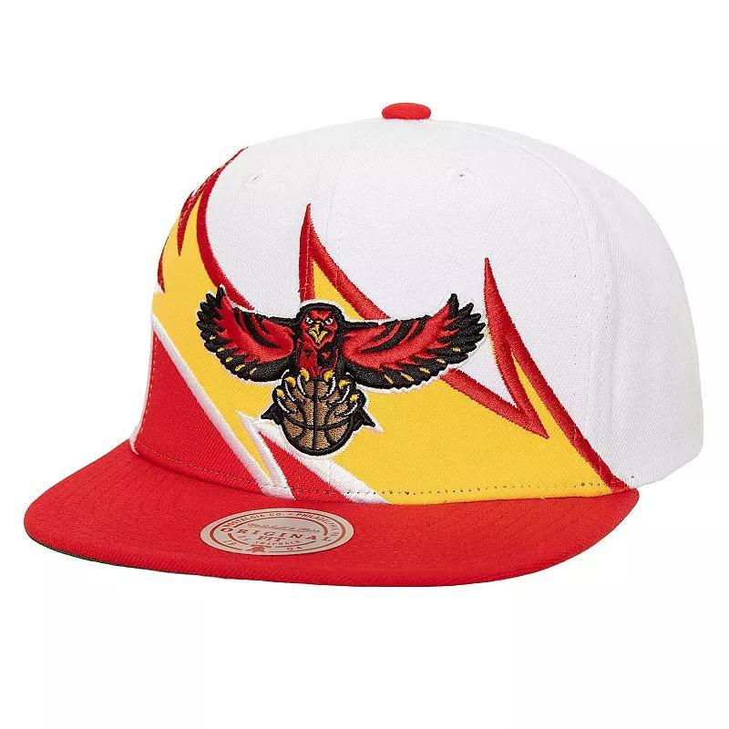 Mens Mitchell & Ness /Red Atlanta Hawks Waverunner Snapback Hat Product Image