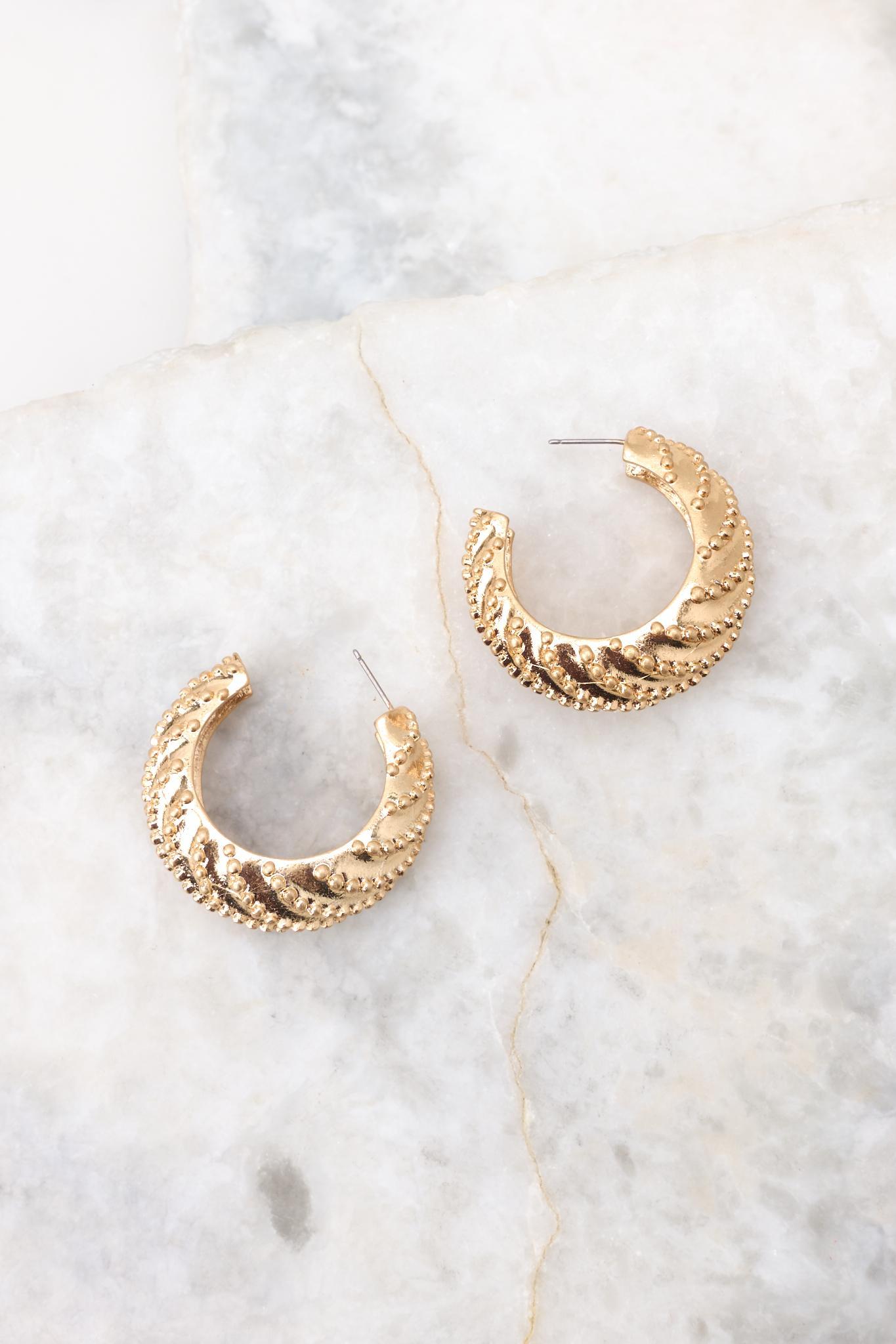 Upscale Energy Gold Hoop Earrings Product Image