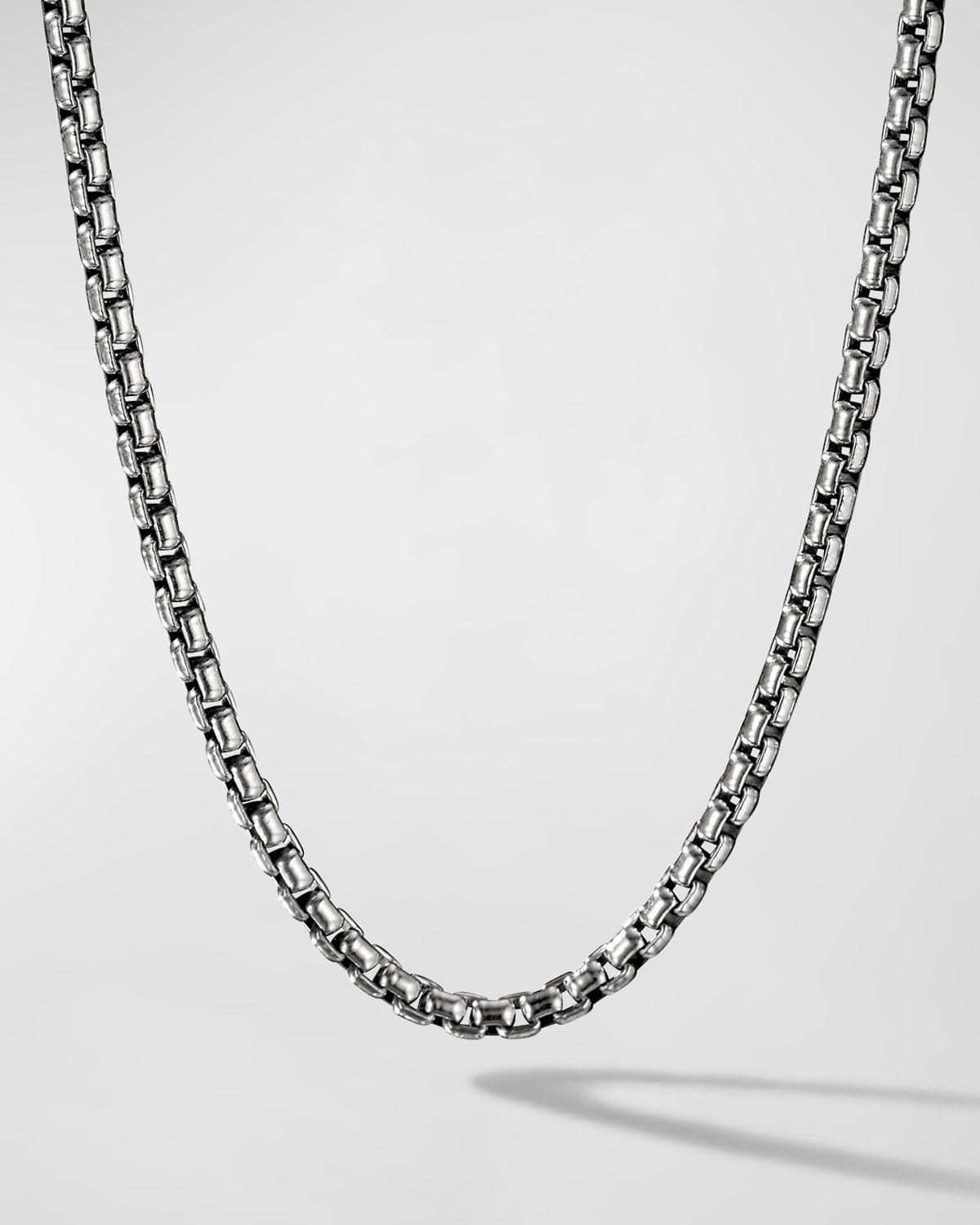 Mens Box Chain Necklace in Sterling Silver, 3.6mm Product Image