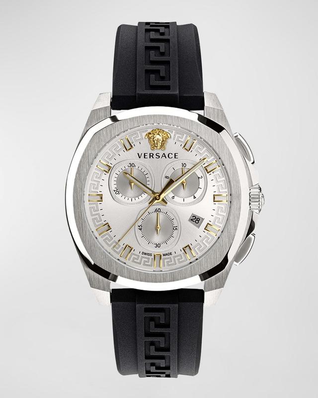 Versace Geo Silicone Strap Chronograph Watch, 43mm Product Image