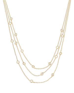 Ettika Perfect Crystal Dotted Cubic Zirconia Layered Collar Necklace in 18K Gold Plated, 13-16 Product Image