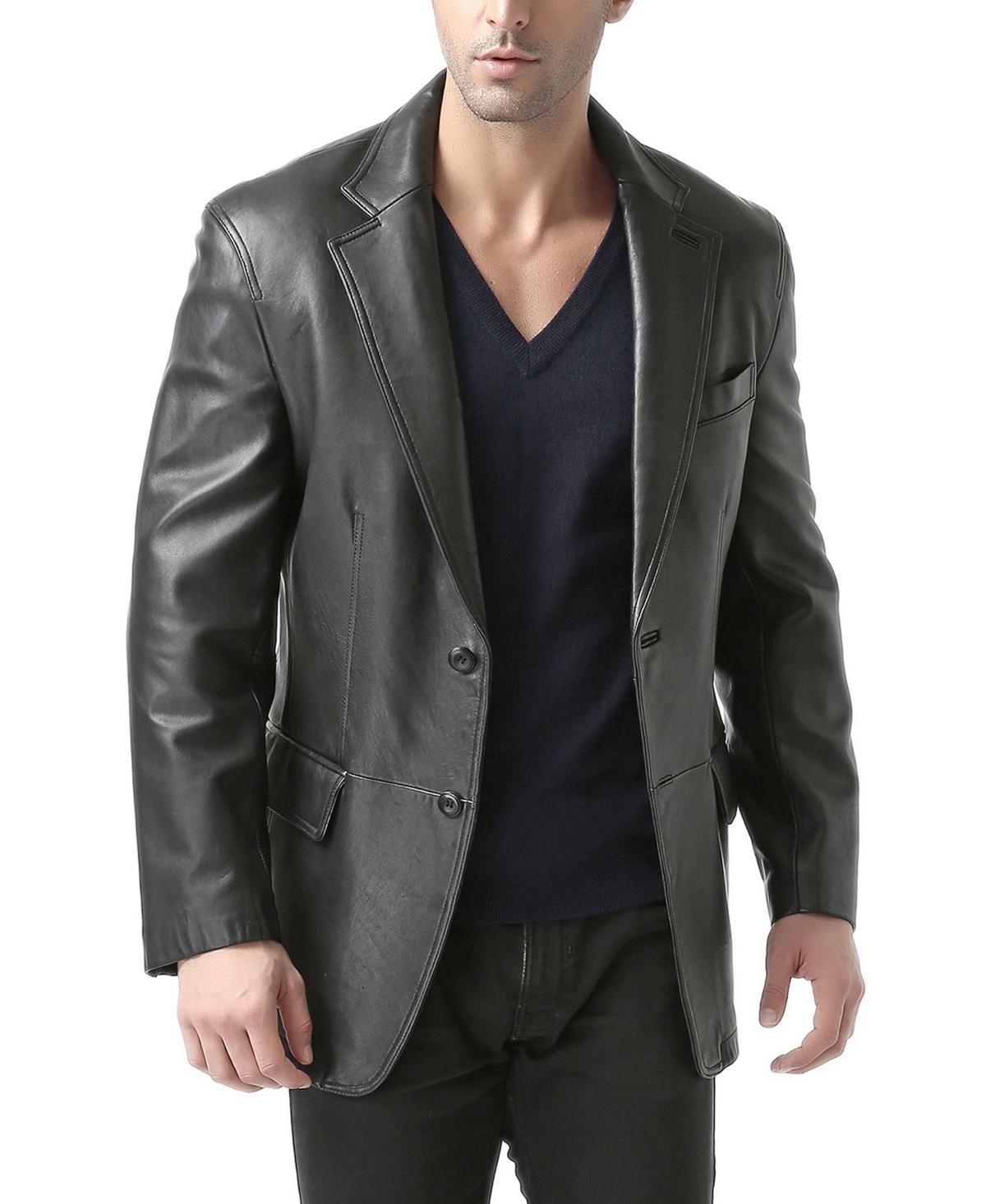 Bgsd Men Two-Button Leather Blazer Product Image