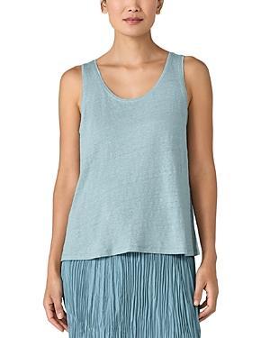 Eileen Fisher Organic Linen Scoop Neck Sleeveless Jersey Knit Tank Product Image