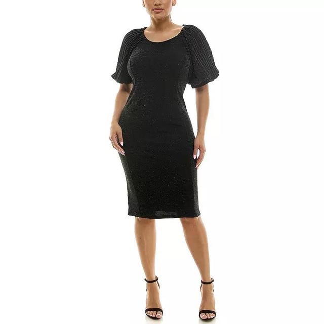 Womens Nina Leonard Puff Sleeve Sheath Dress Product Image