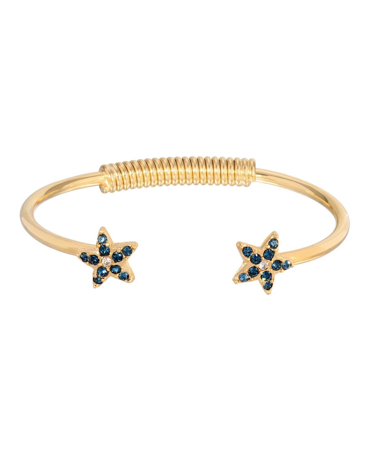 2028 Gold-Tone Crystal Dark Blue Star Spring Bracelet Product Image