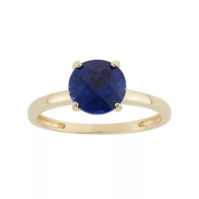 Designs by Gioelli Lab-Created Sapphire 10k Gold Ring, Womens Blue Product Image