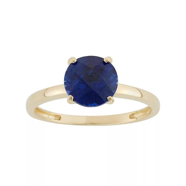 Designs by Gioelli Lab-Created Sapphire 10k Gold Ring, Womens Blue Product Image