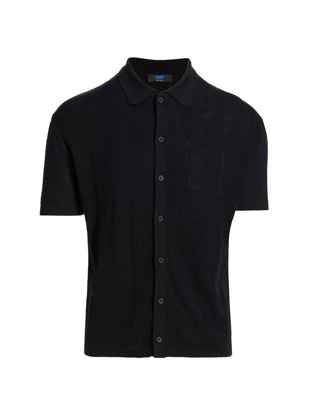 Mens Wool & Silk-Blend Polo Shirt Product Image