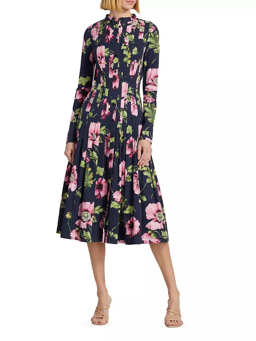 Poppies Stretch-Cotton Poplin Shirtdress Product Image