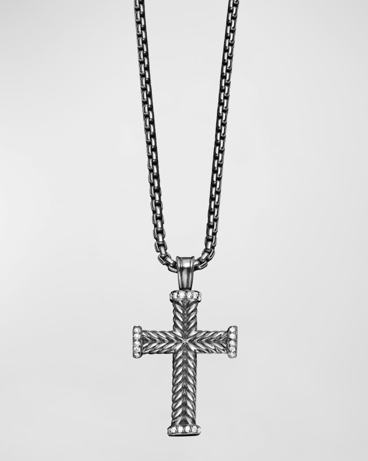 Mens Chevron Cross Pendant With Pave Diamonds Product Image