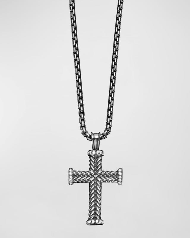 Mens Chevron Cross Pendant With Pave Diamonds Product Image