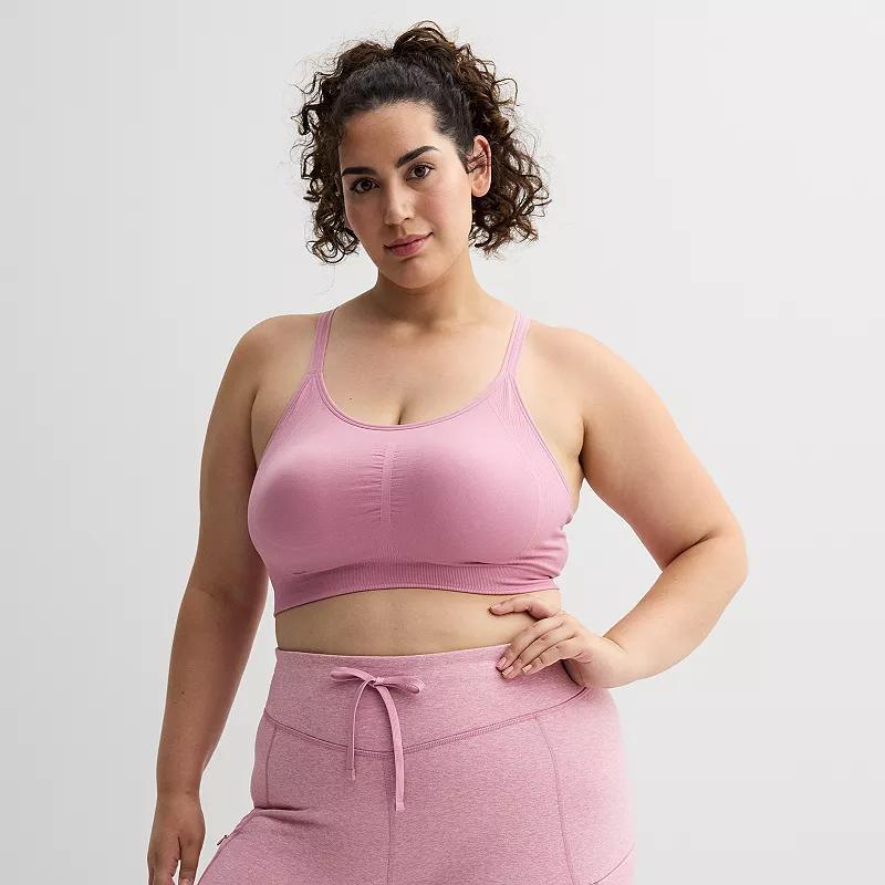 Plus Size Tek Gear Seamless Low-Impact Adjustable Sports Bra, Womens Maiti Pink Product Image