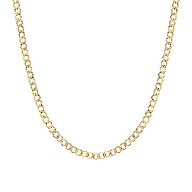 Jordan Blue 14k Gold 3.5 mm Curb Chain Necklace, Womens Product Image