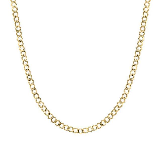 Jordan Blue 14k Gold 3.5 mm Curb Chain Necklace, Womens Yellow Product Image