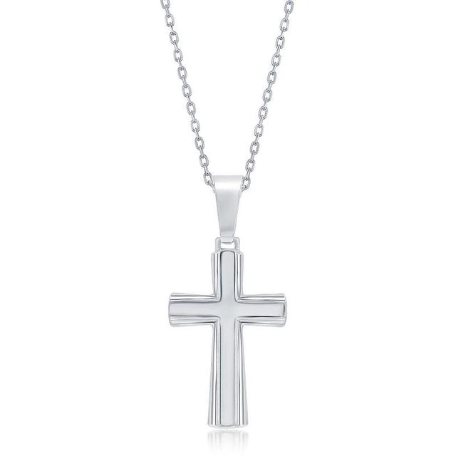 Argento Bella Sterling Silver Cross Pendant Necklace, Womens Product Image