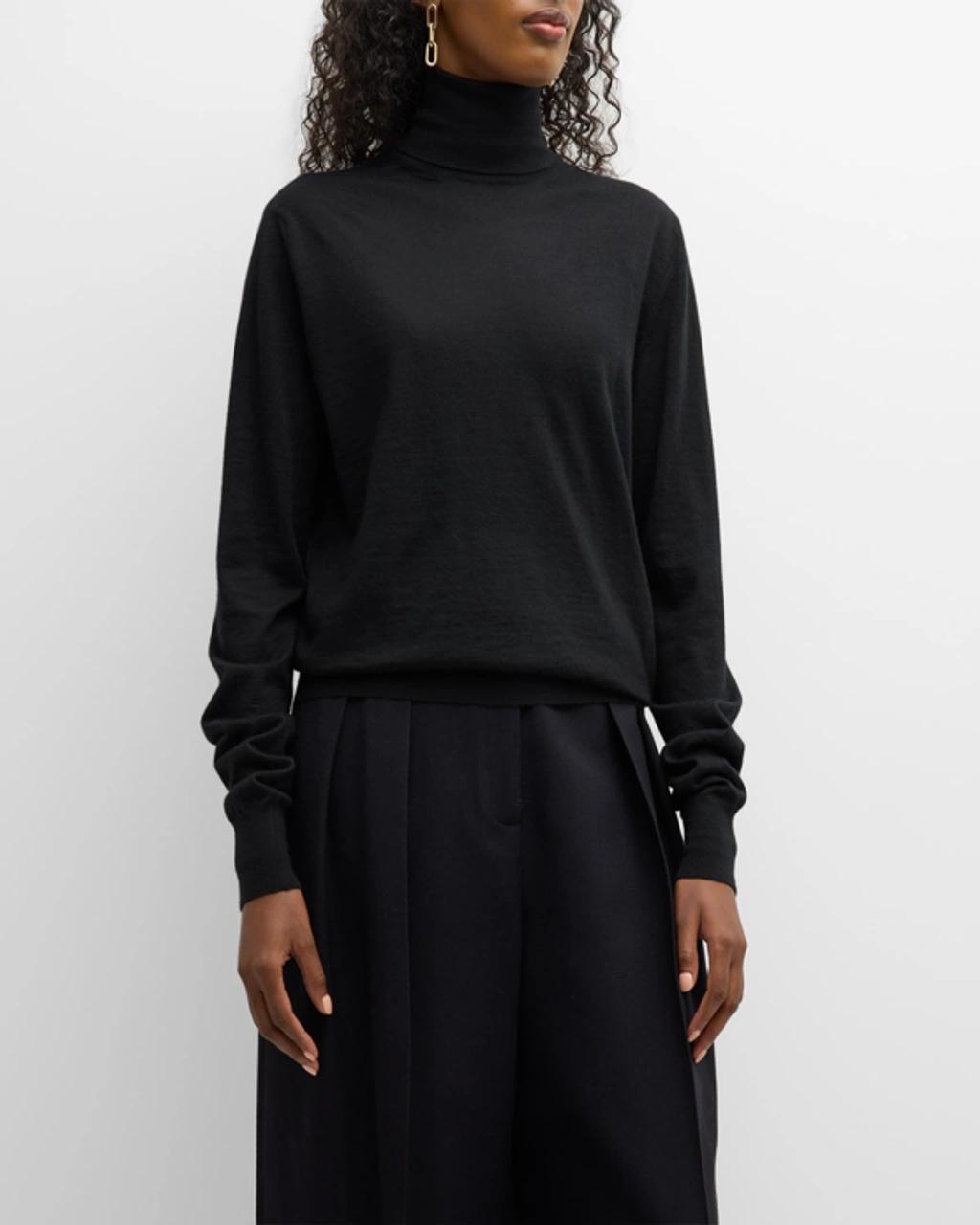 Eva Cashmere Turtleneck Top In Black Product Image