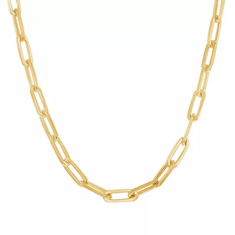 14k Gold Over Silver Paper Clip Chain Necklace - 18 in., Womens Gold Tone Product Image