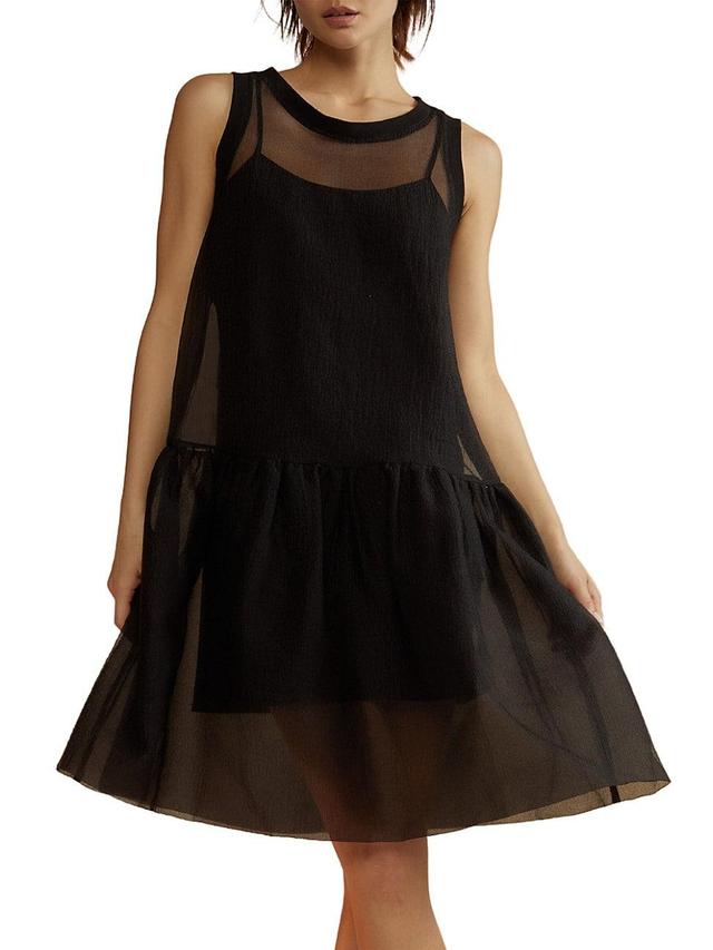 Womens Ruffle Hem Organza Minidress Product Image