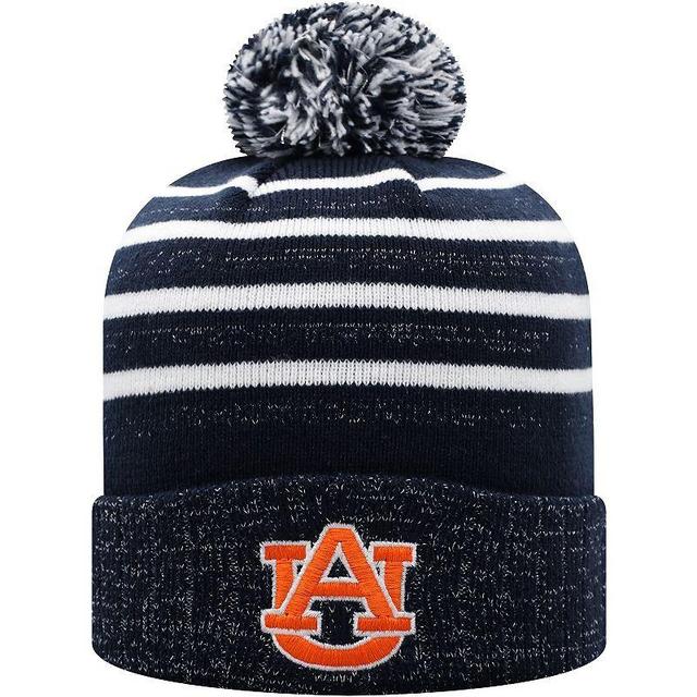 Womens Top of the World Auburn Tigers Shimmering Cuffed Knit Hat with Pom, Blue Product Image