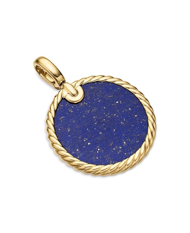 David Yurman Small Cable Disc Amulet in 18K Yellow Gold with Turquoise Product Image