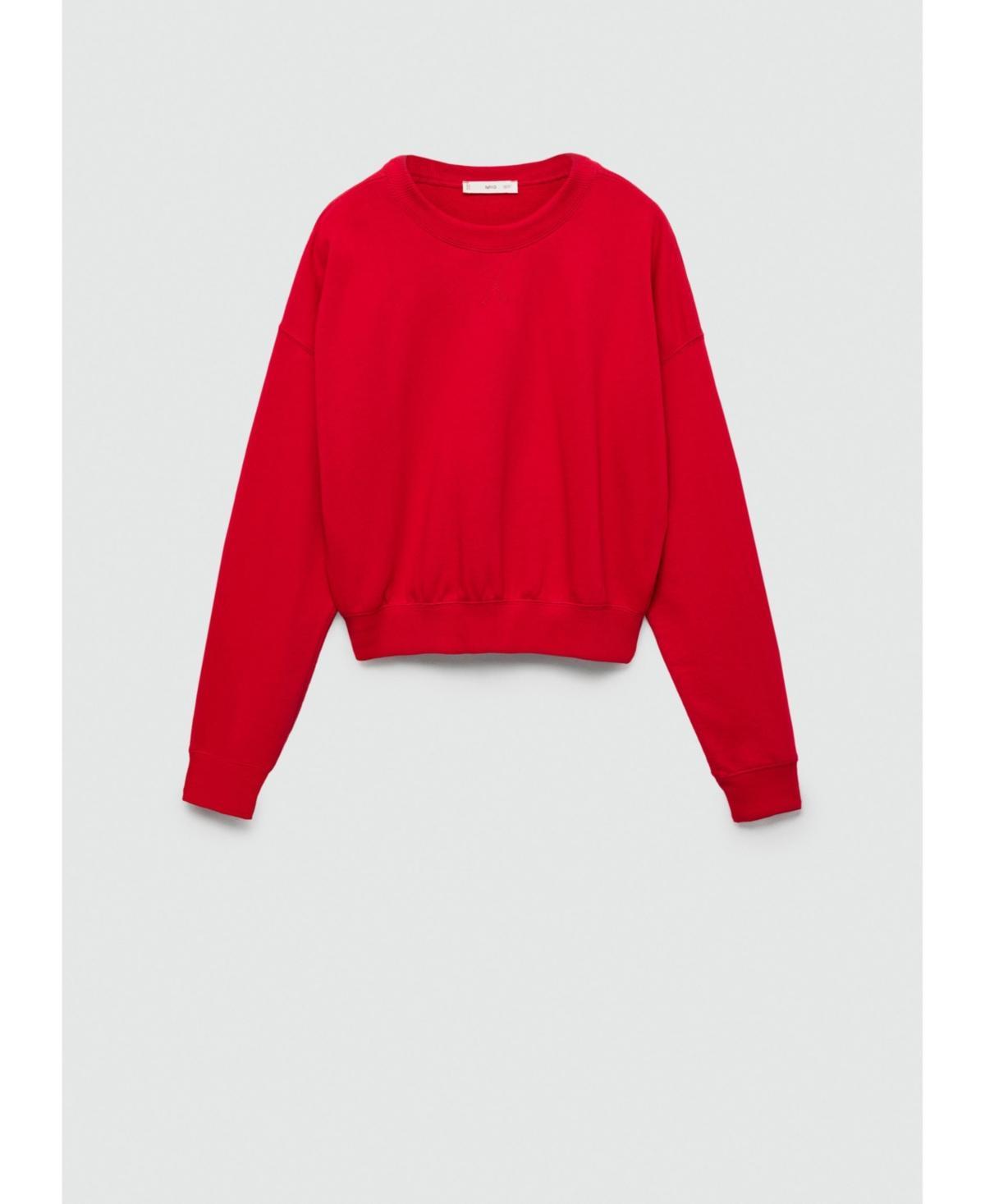 Mango Womens Round-Neck Cotton Sweatshirt Product Image