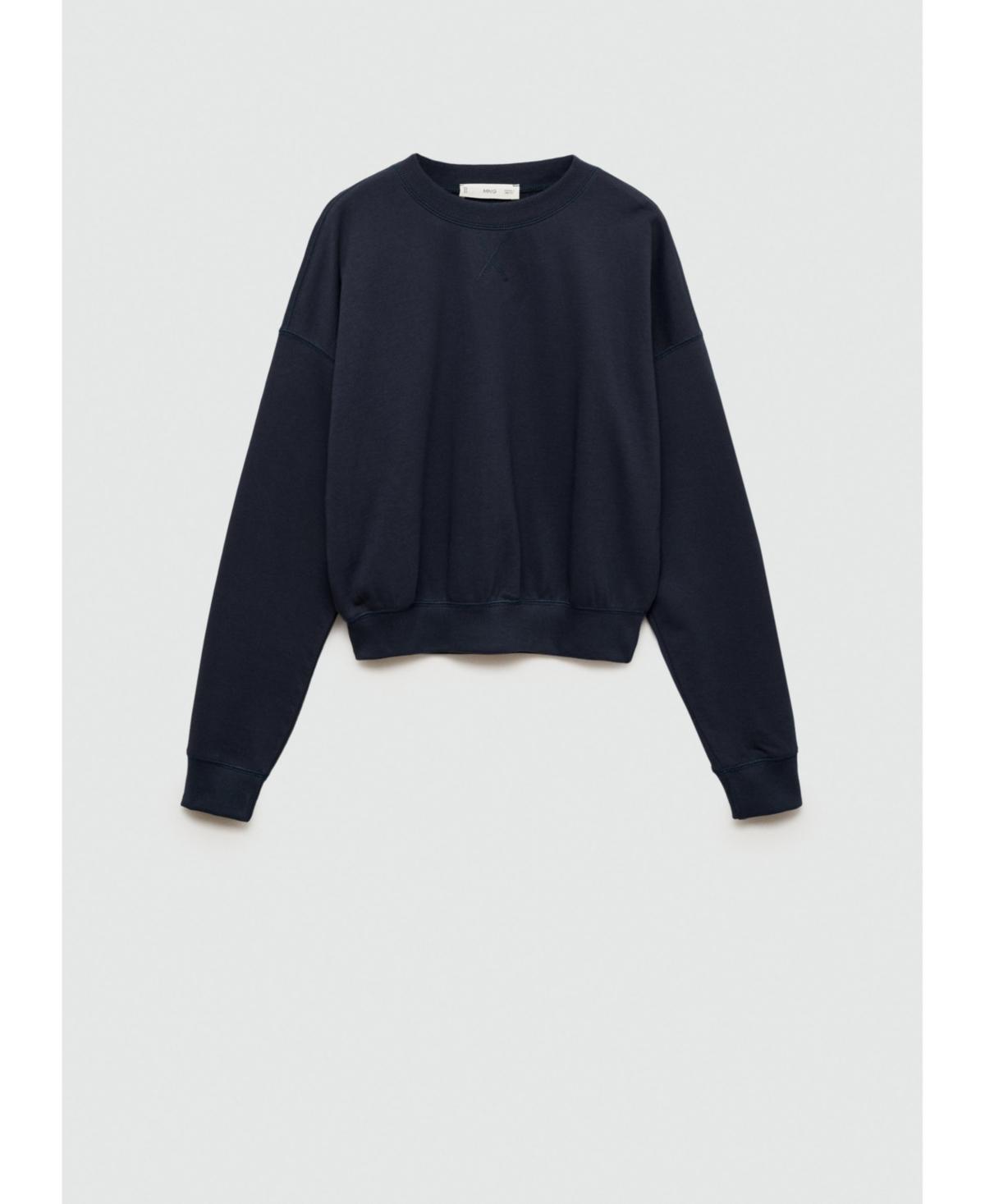 Mango Womens Round-Neck Cotton Sweatshirt Product Image