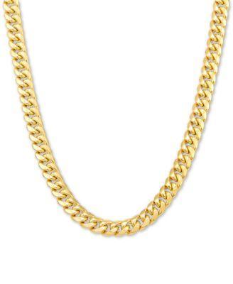 Italian Gold Miami Cuban Link Chain Necklace 6mm 18 26 In 10k Or 10k White Gold Product Image