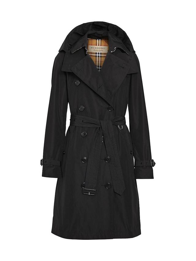 burberry Kensington Taffeta Trench Coat with Detachable Hood Product Image