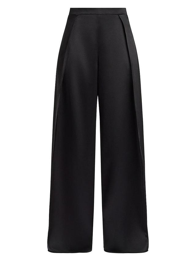 Womens Pleated High-Rise Wide-Leg Pants Product Image