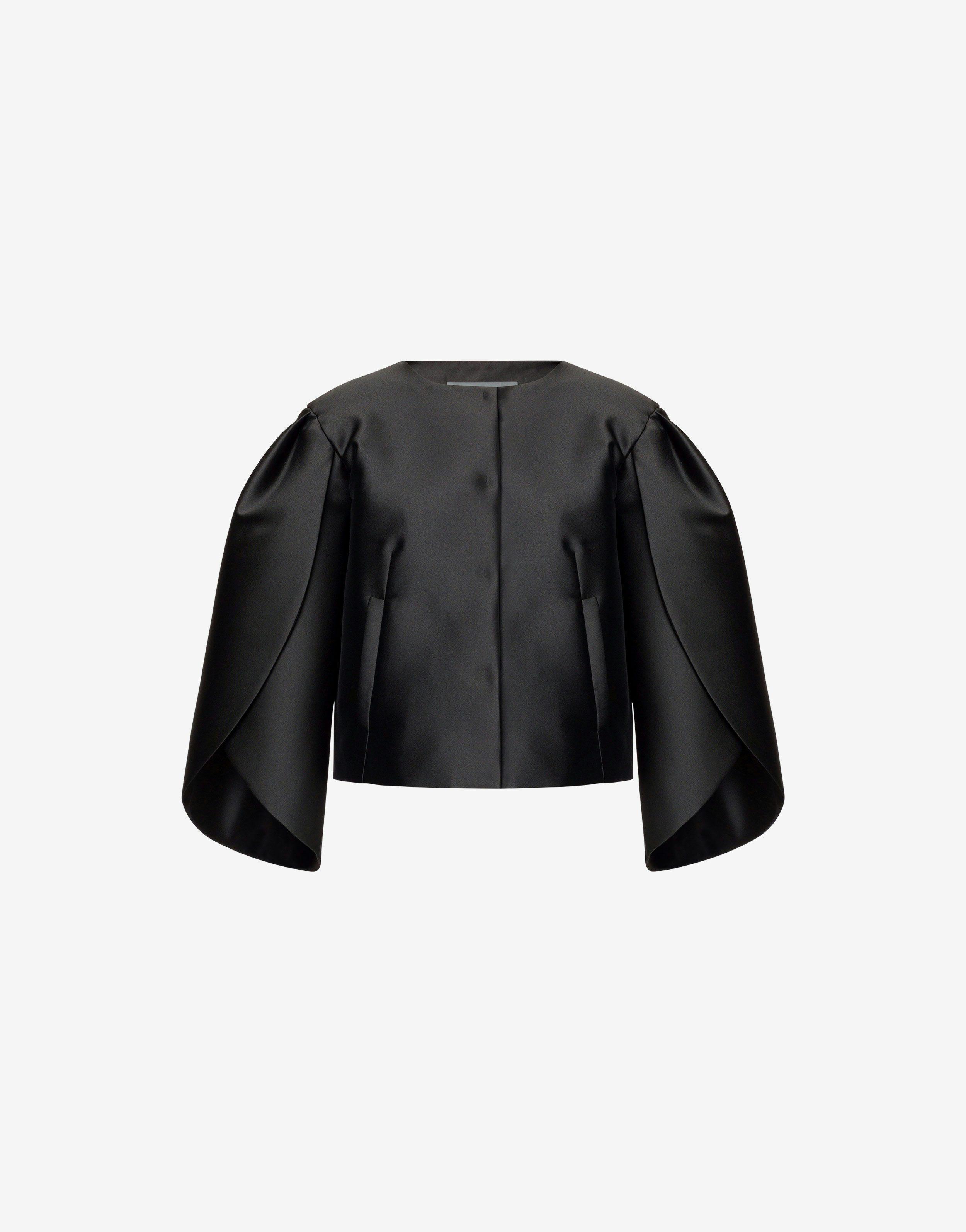 Short mikado jacket with tulip sleeves Product Image