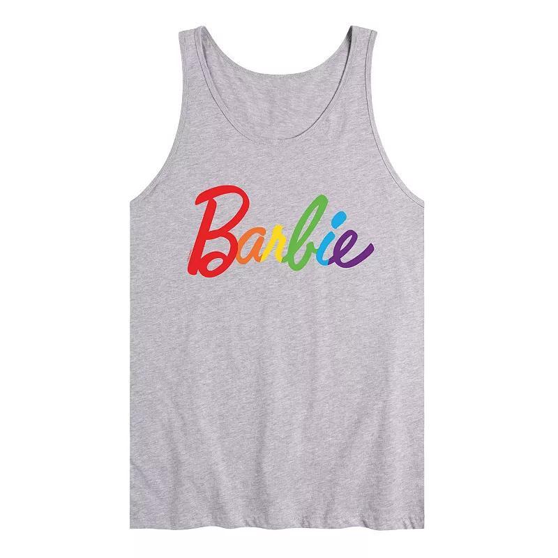 Mens Barbie Pride Logo Tank Top Med Grey Product Image