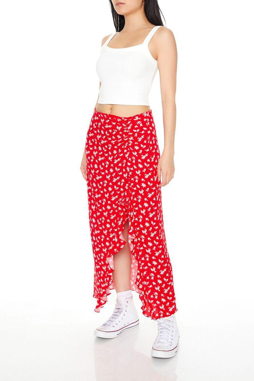 Floral Print Ruffle Maxi Skirt | Forever 21 Product Image