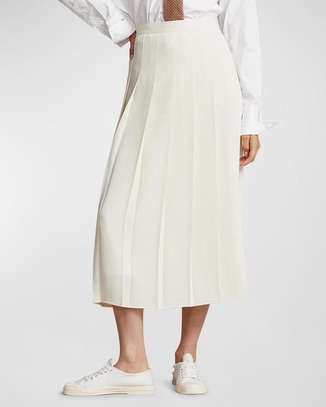 Womens Pleated A-Line Midi-Skirt Product Image