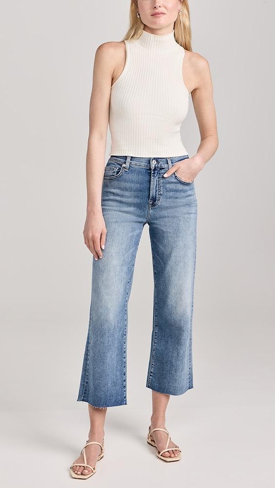 7 For All Mankind Cropped Alexa Raw Cut Hem Jeans | Shopbop Product Image