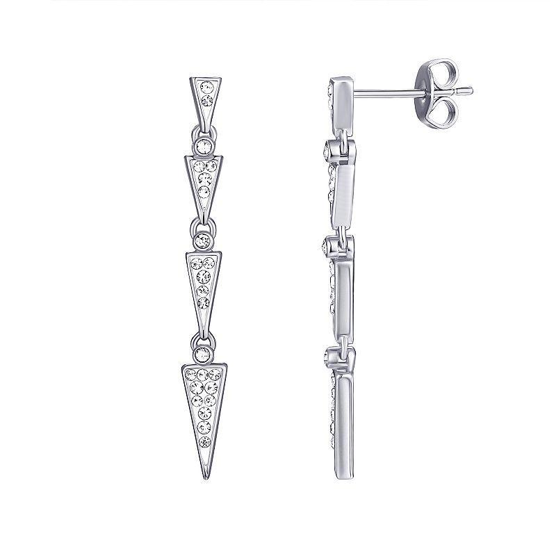 Chrystina Silver Plated Kite Dangle Crystal Earrings, Womens, Silver Tone Product Image