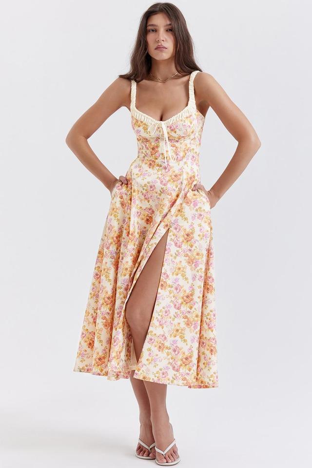 Sabrina Ivory Print Bustier Sundress Product Image