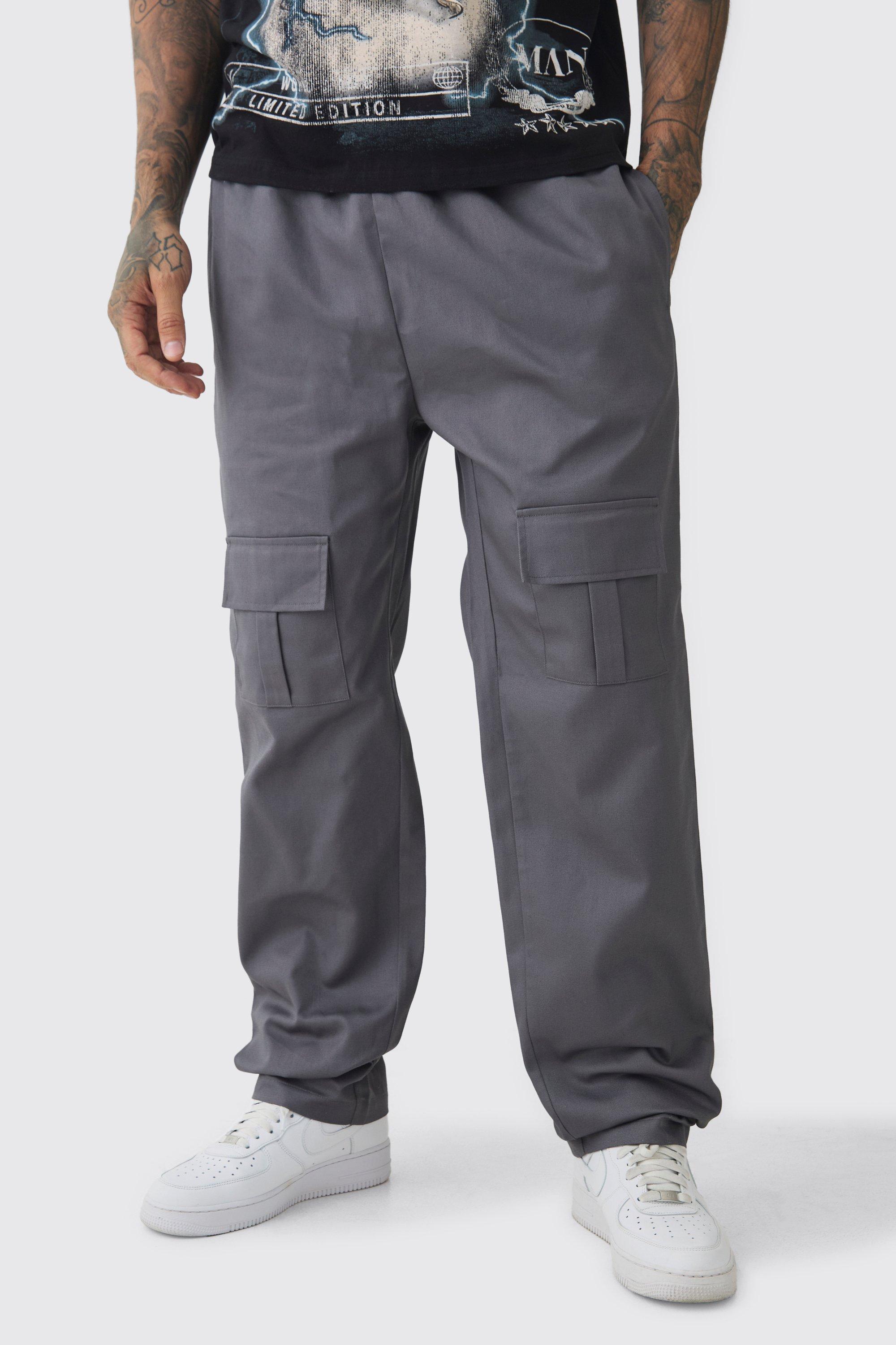 Tall Straight Fit Front Pocket Twill Overdyed Cargo Trouser | boohooMAN USA Product Image