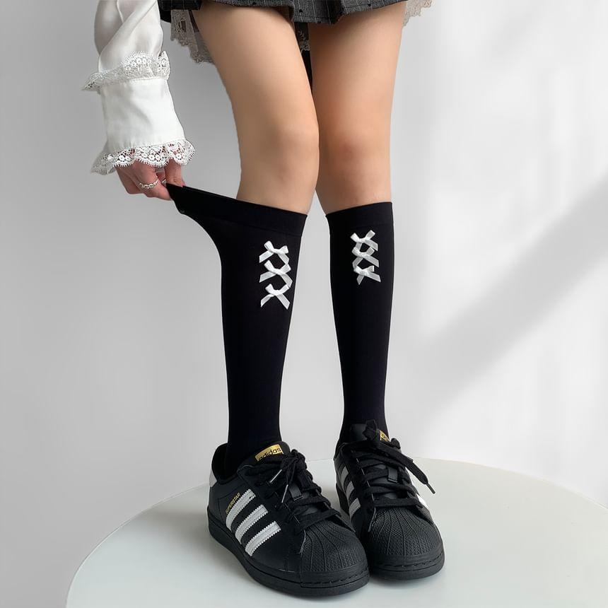 Bow Accent Knee High Socks Product Image