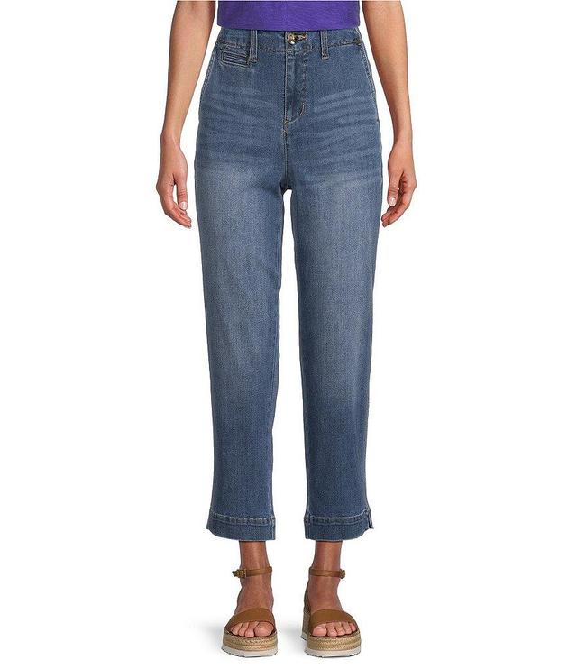 Westbound Petite Size CHINO Crop High Rise Slim Straight Leg Jeans Product Image