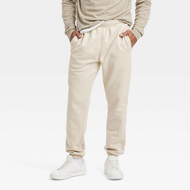 Mens Heavyweight Fleece Jogger Pants - Goodfellow & Co Beige XXL Product Image